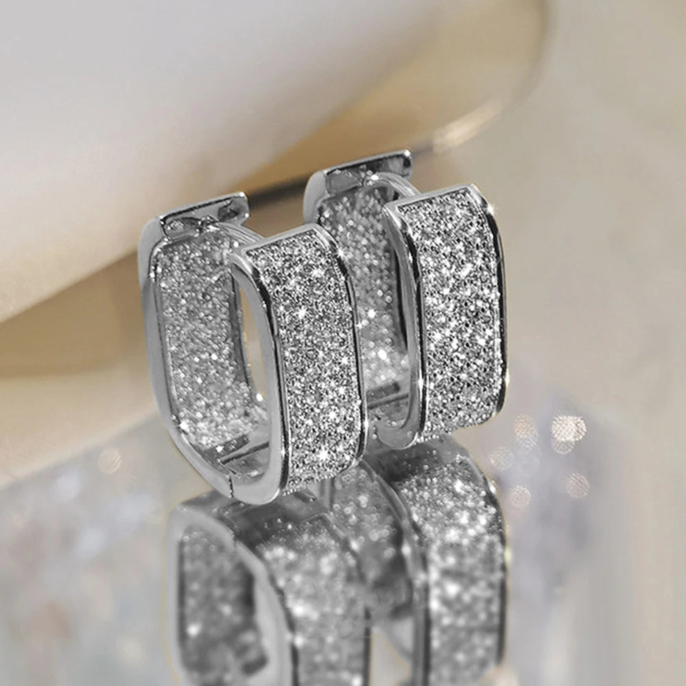 Korean CZ Hoop Earrings