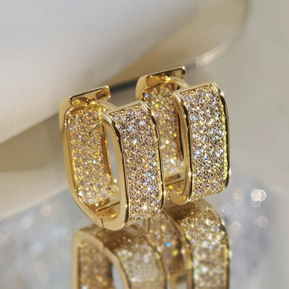 Korean CZ Hoop Earrings