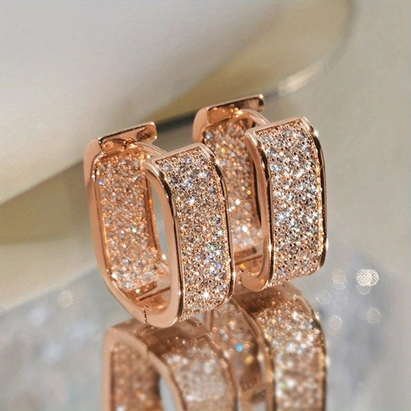 Korean CZ Hoop Earrings