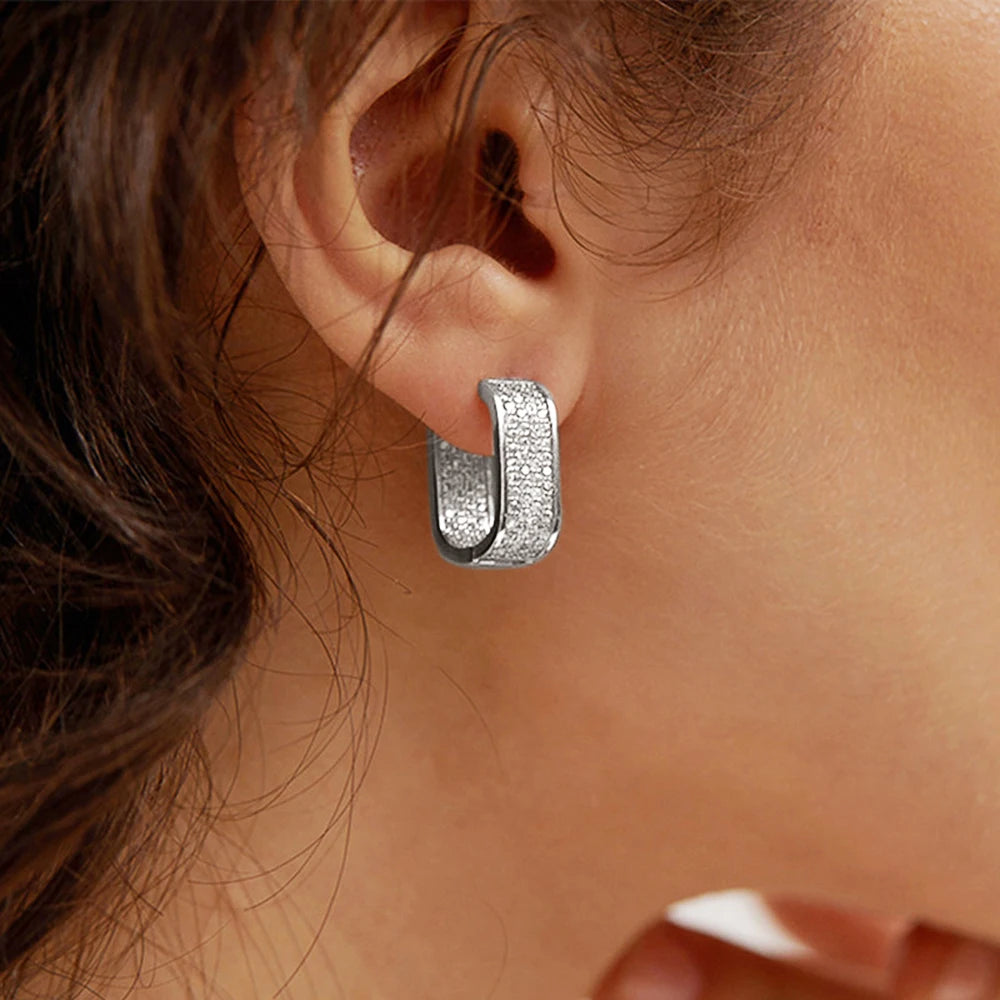 Korean CZ Hoop Earrings